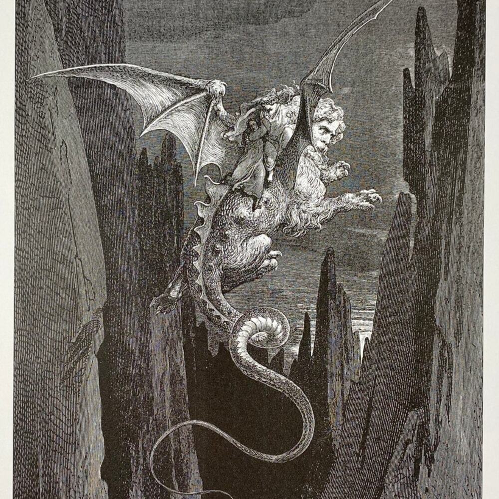 Dore, Divine Comedy, Descent, Geryon, Illustration, Print, Art, ~ 240707-WH 292